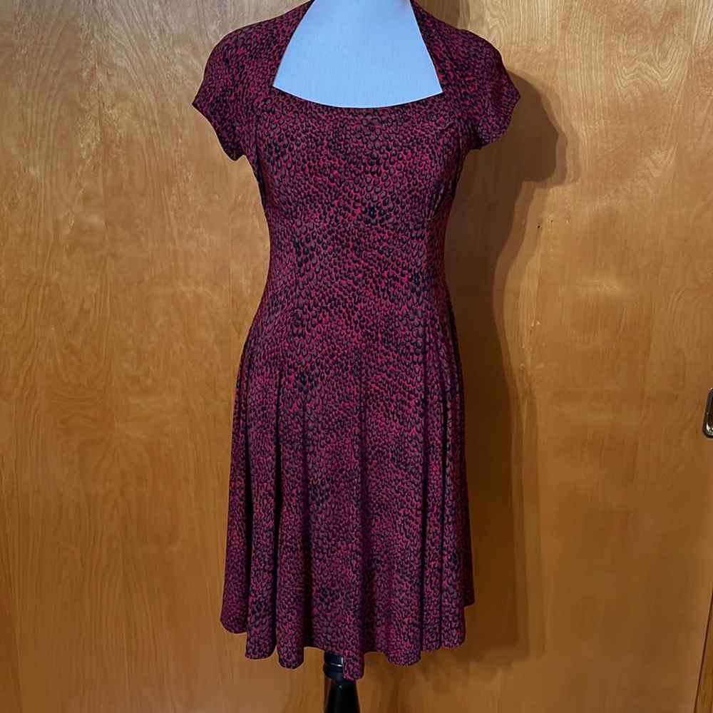 Normakamali red and black snakeskin pattern dress